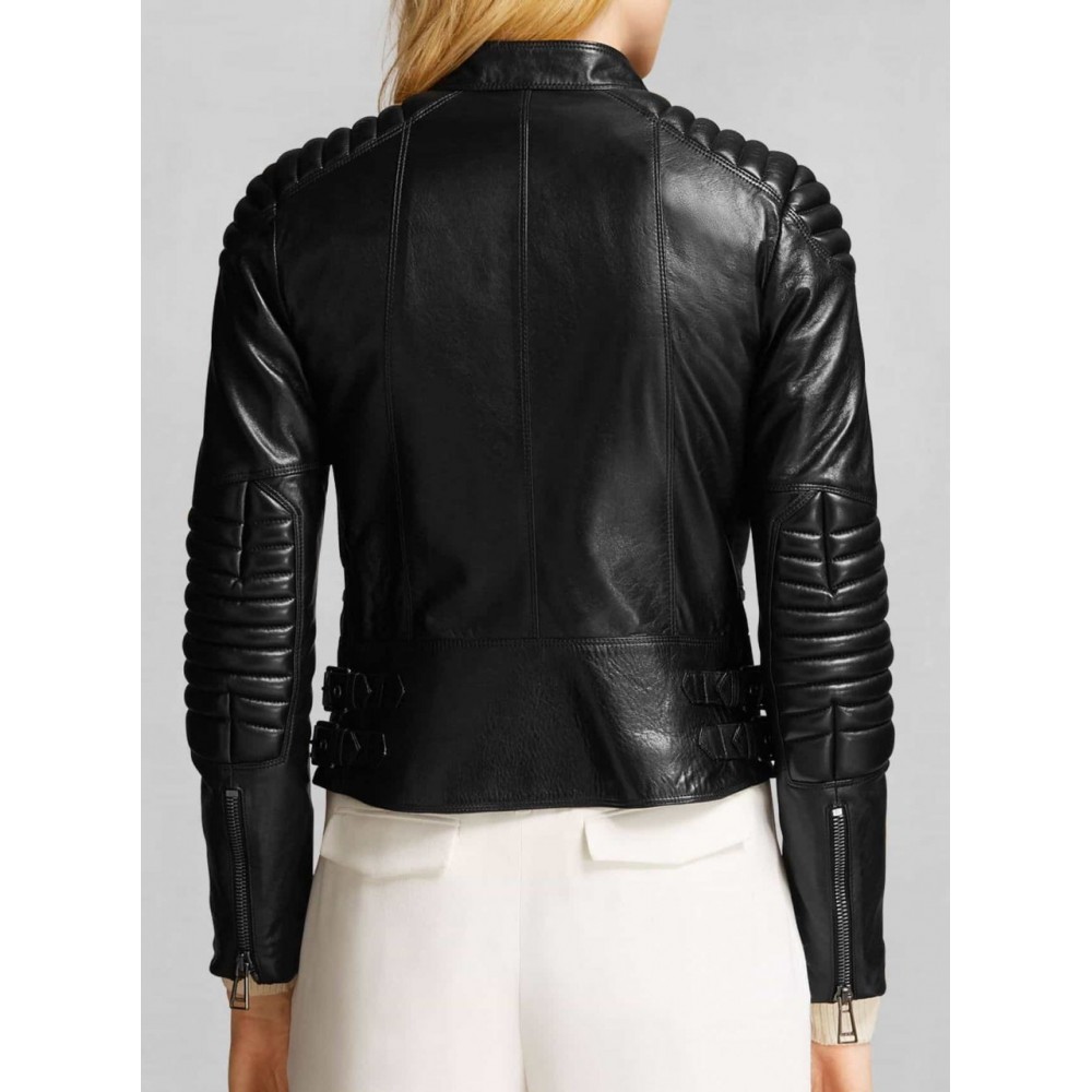 Zipped Padded Womens Leather Coat for Sale - Ultimo Jackets
