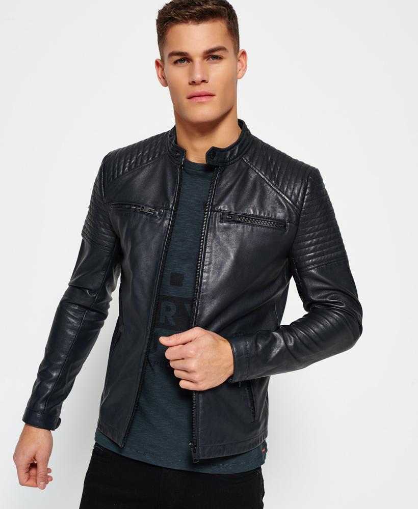 Leather Quilt Racer Jacket