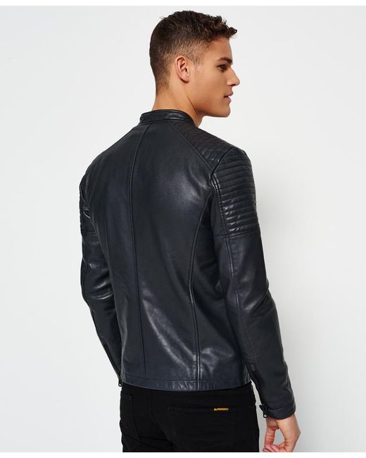 Leather Quilt Racer Jacket
