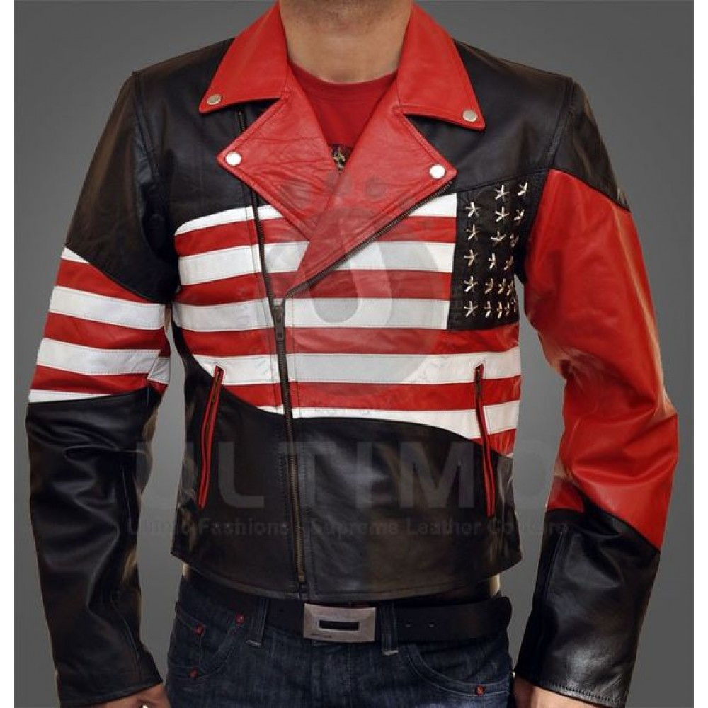 USA American Flag Leather Jacket for Sale - Ultimo Jackets