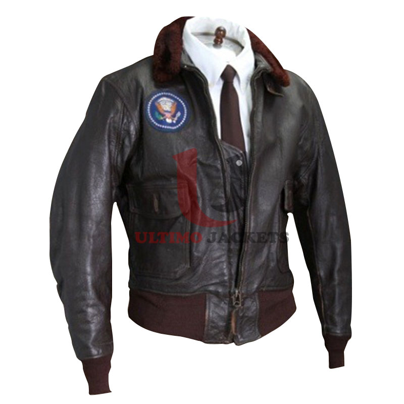 Movie Air Force Once Black Bomber Leather Jacket