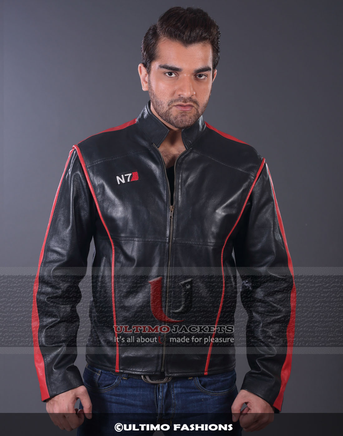 Mass Effect 3 N7 Gaming Black Leather Jacket