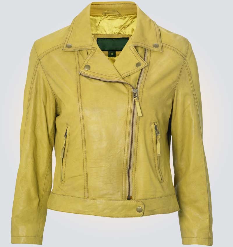 Suzy Ted Yellow Leather Jacket For Mens