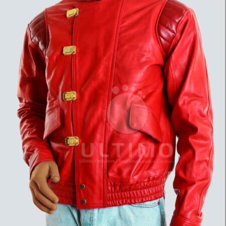 Vintage Akira Capsule Biker Red Leather Jacket