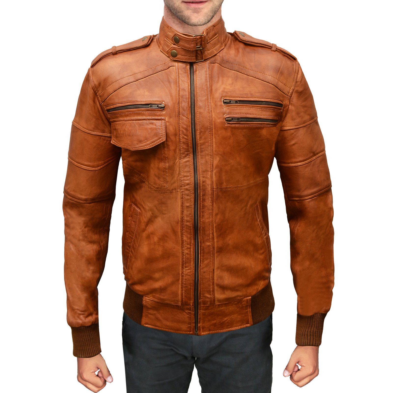 Stylish Brown Leather Jacket for Man