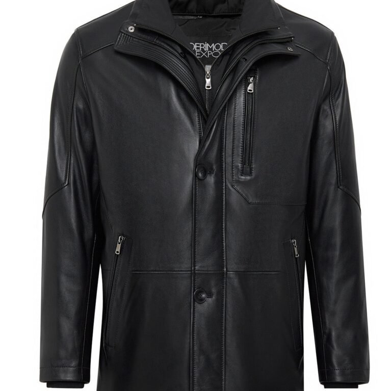 Leather Black Coat For Men