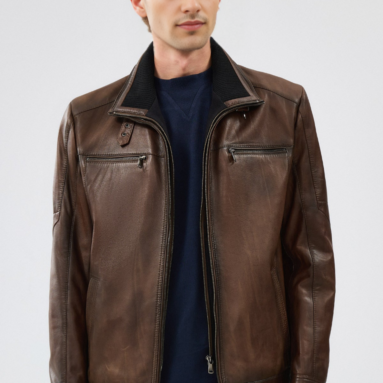 Brown Men&rsquo;s Leather Jacket