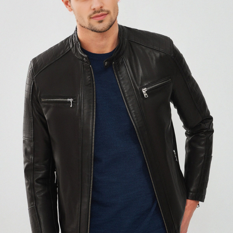 Sport Men’s Black Leather Jacket