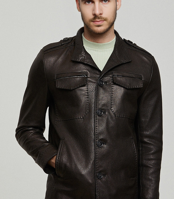 Men’s Sport Black Blazer Leather Jacket