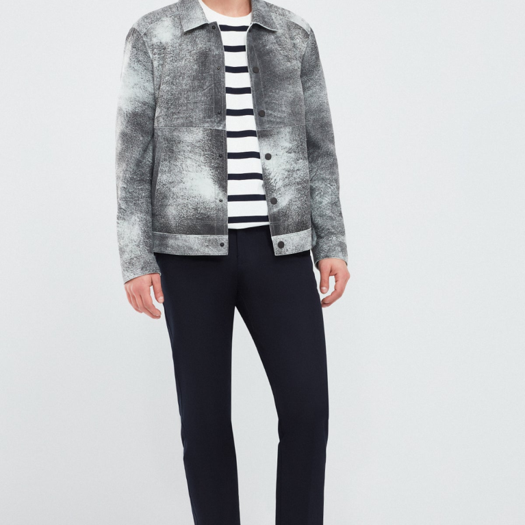 Men's Nubuck Gray Leather Jacket