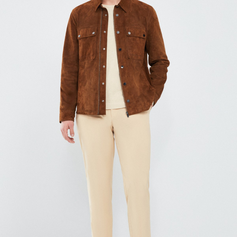Gavi Men's Suede Brown Leather Jacket | 60% Off | Ultimo Jackets