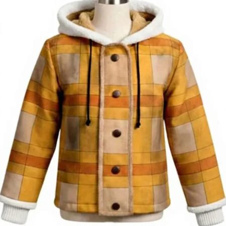 Men's Yellow Checkered Hooded Jacket