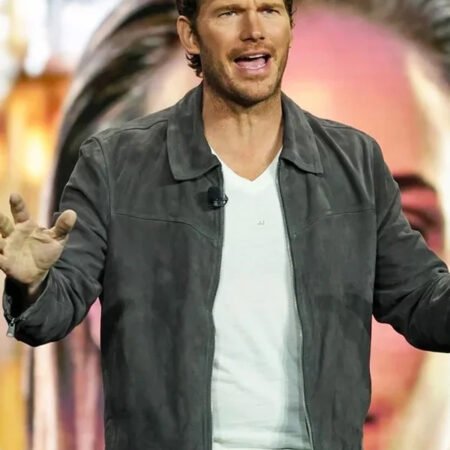Mercy 2026 Chris Pratt Grey Suede Jacket
