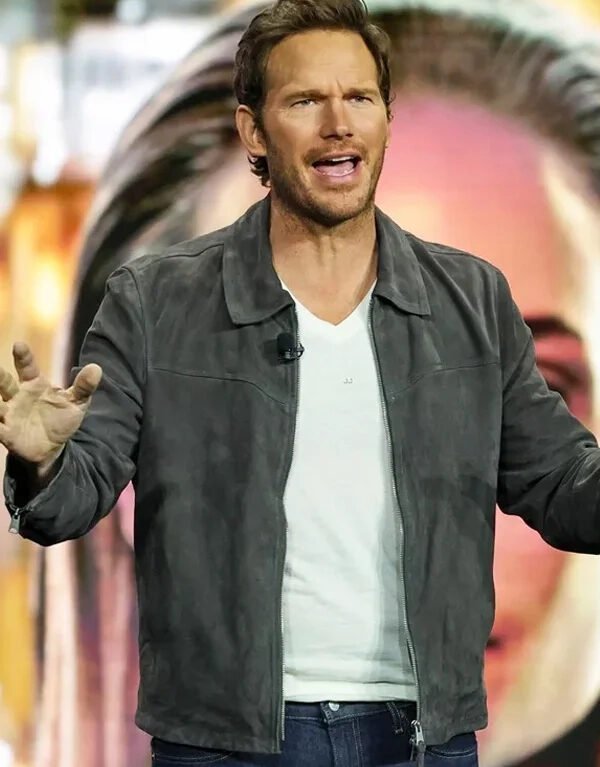 Mercy 2026 Chris Pratt Grey Suede Jacket