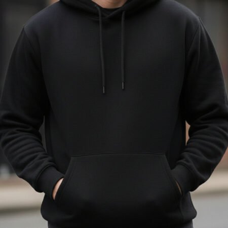 Men's Black Heavyweight Fleece Hoodie