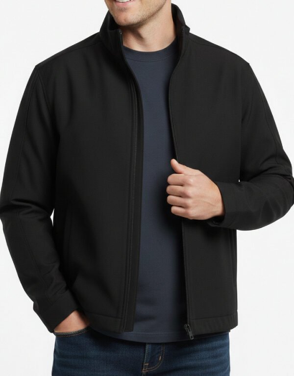 Men's Black Cotton Full-Zip Jacket