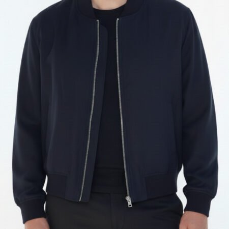 Men's Navy Cotton Bomber Jacket | Lightweight Casual Outerwear