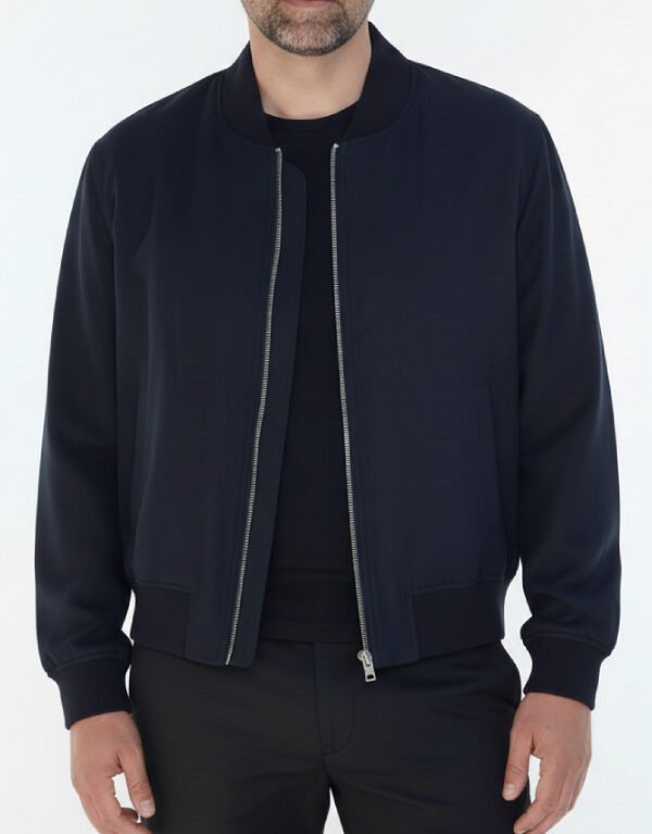 Men's Navy Cotton Bomber Jacket | Lightweight Casual Outerwear